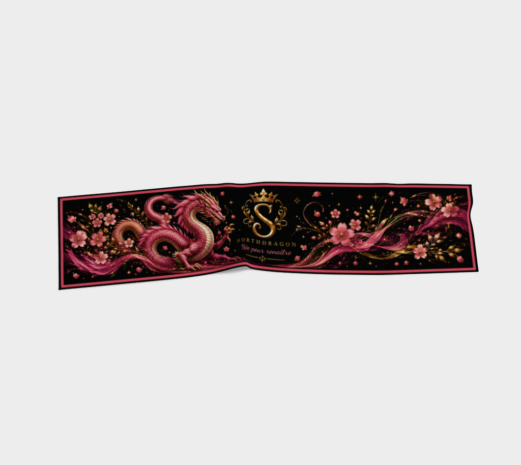 Foulard Impérial Dragon Rose — Née pour renaître